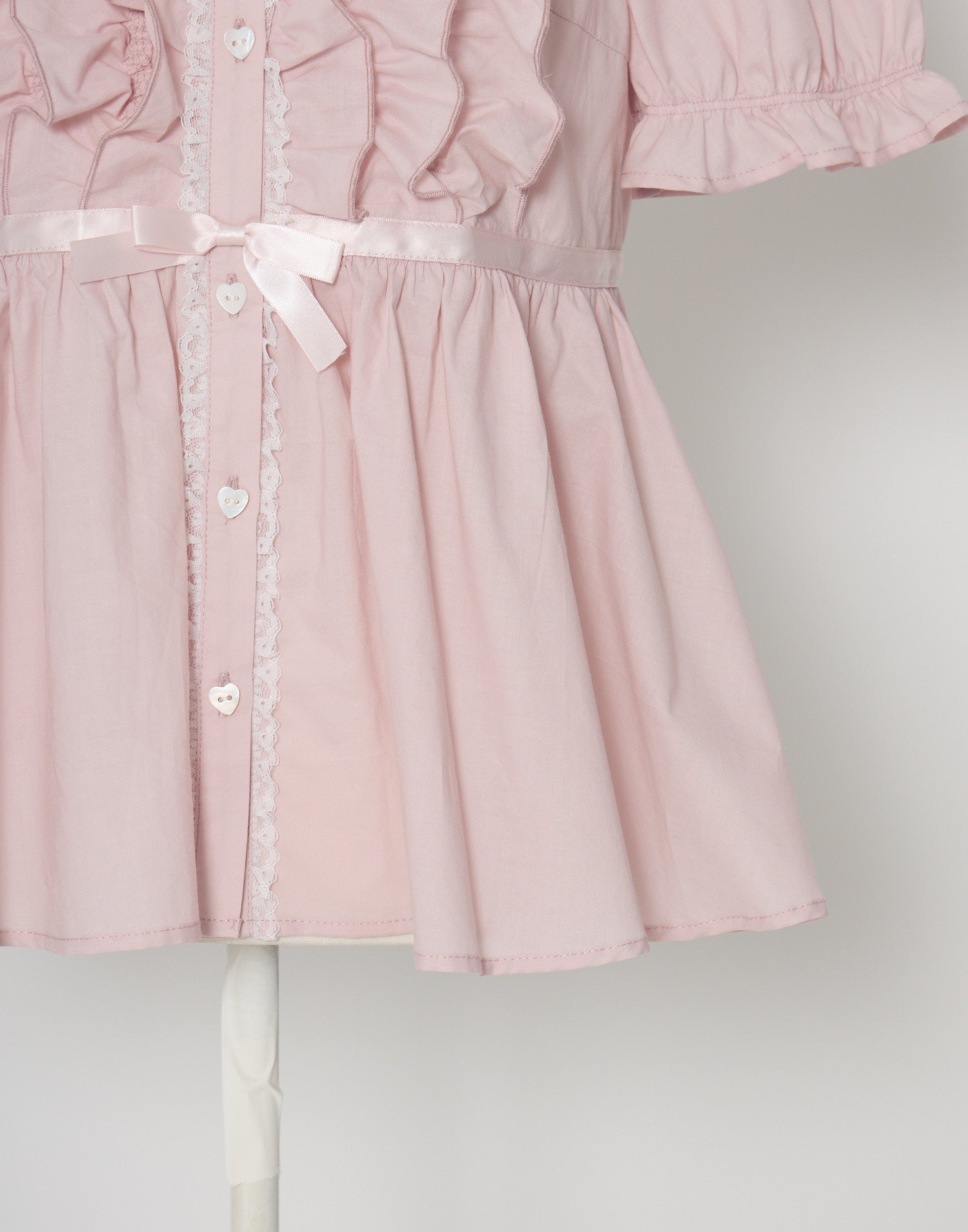 Lolime ribbon puff sleeve ruffle blouse