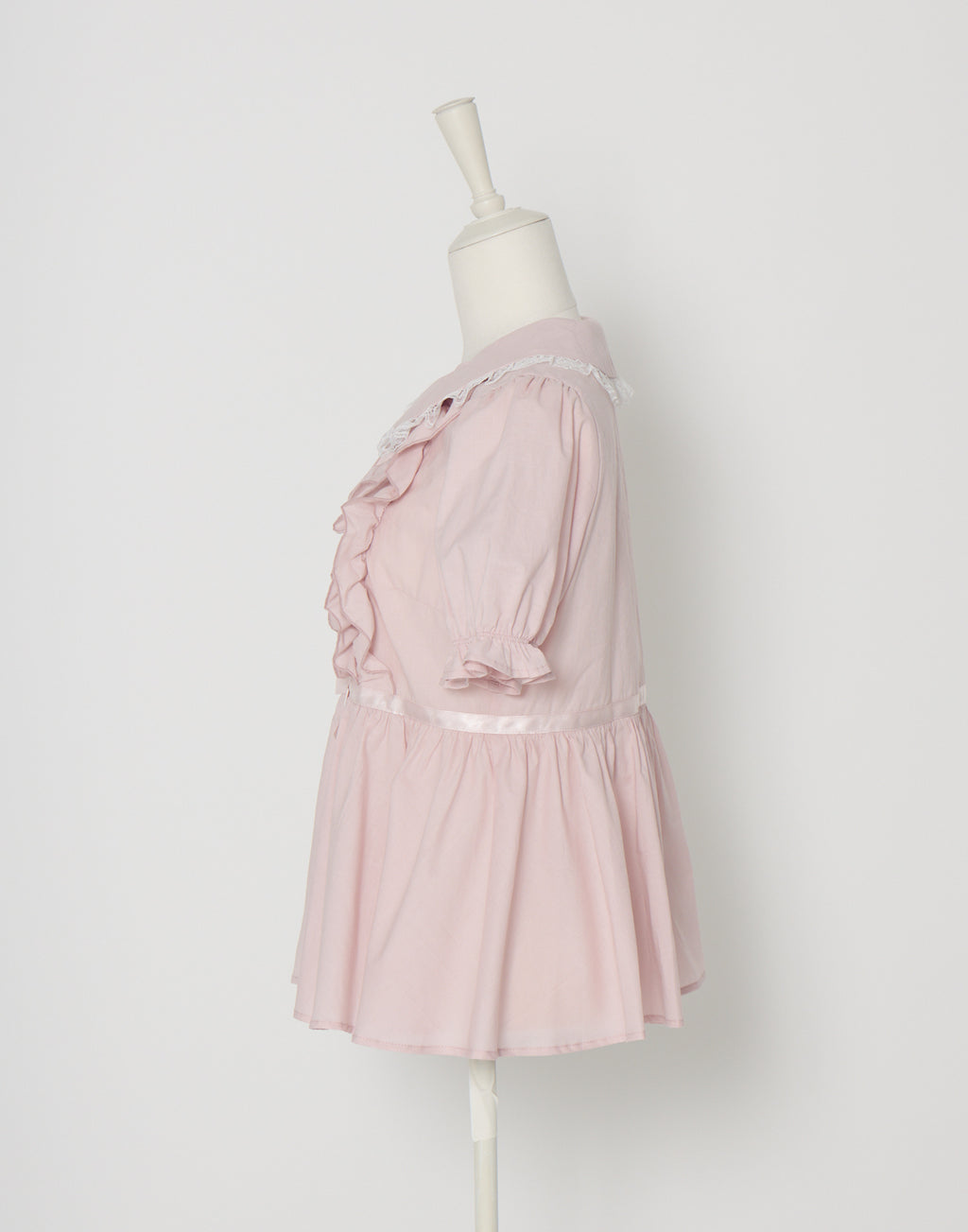 Lolime ribbon puff sleeve ruffle blouse