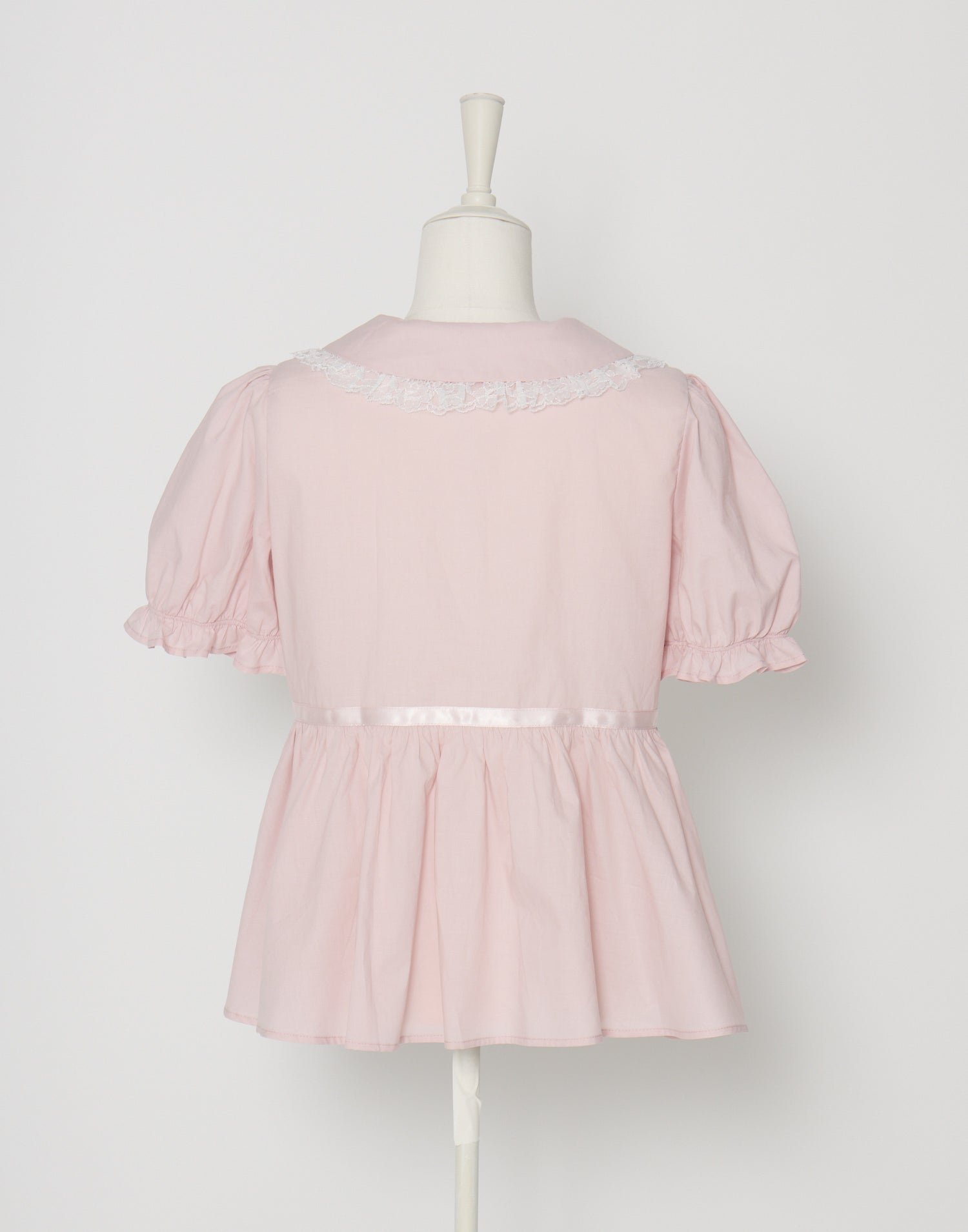 Lolime ribbon puff sleeve ruffle blouse