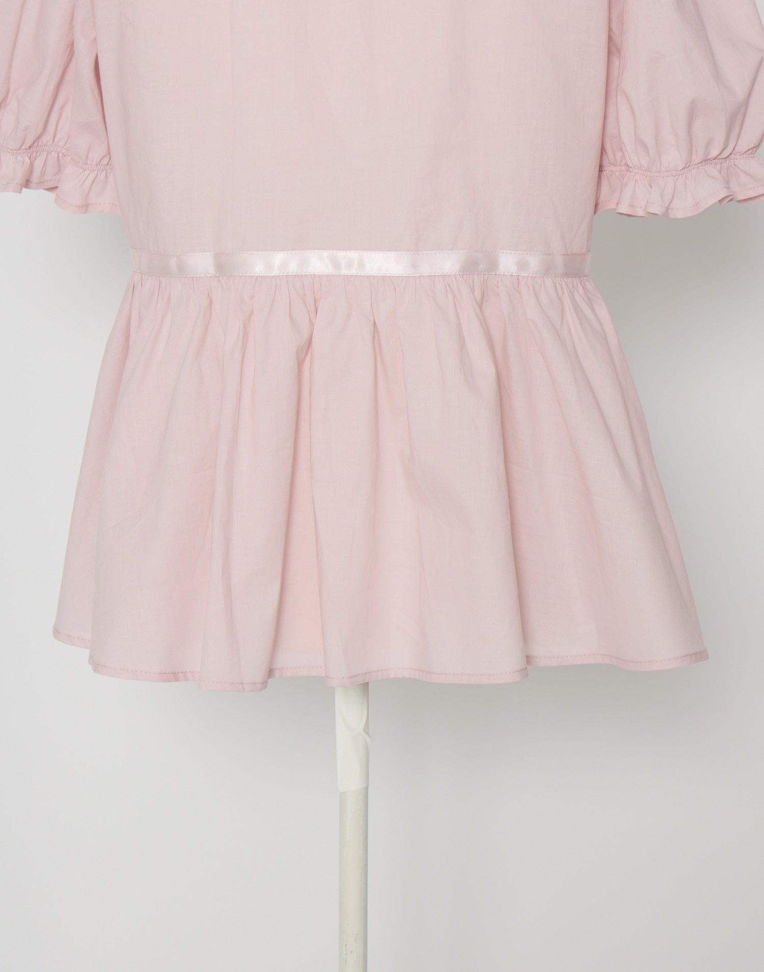 Lolime ribbon puff sleeve ruffle blouse