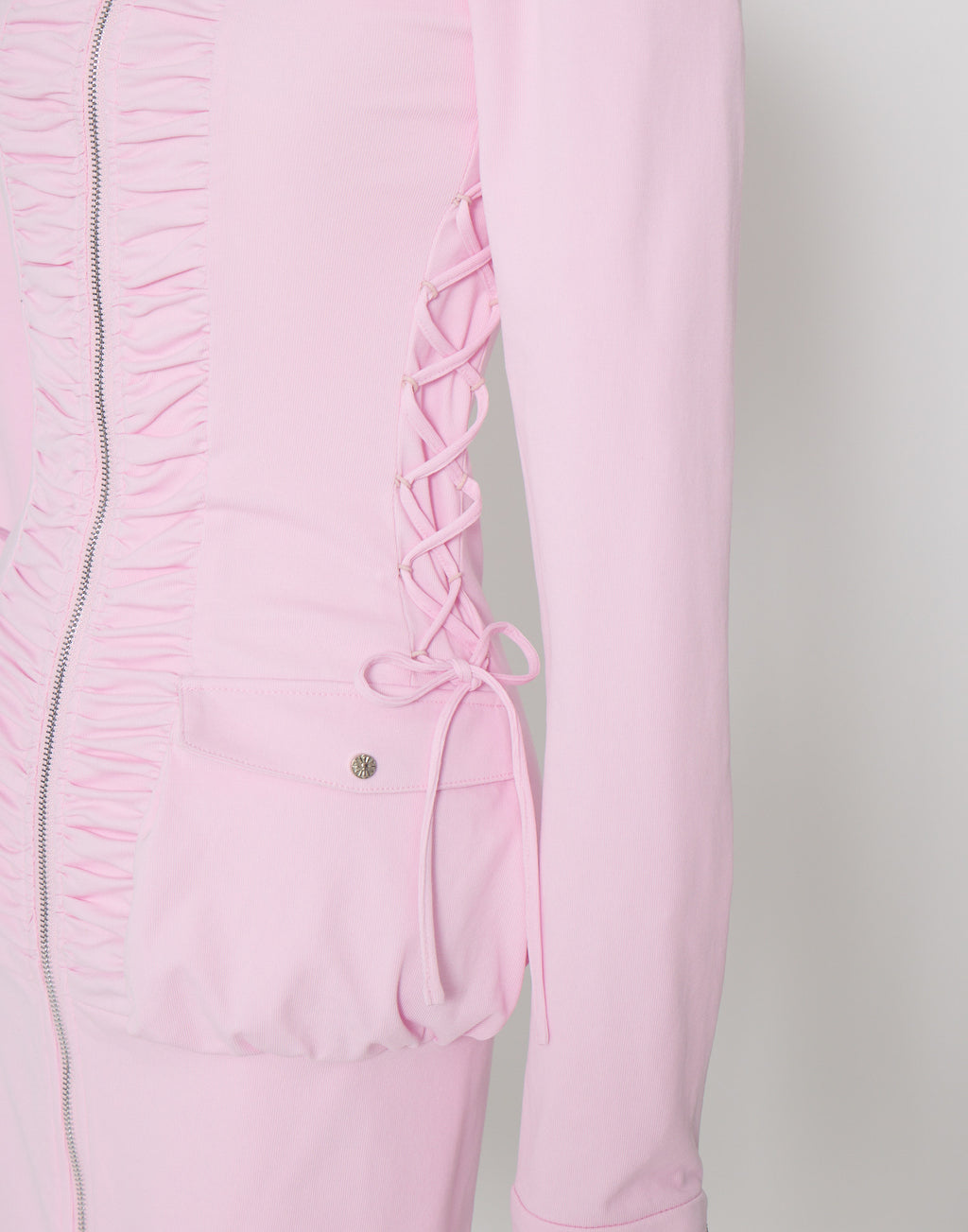 AVENCHUMU Zip-up shirt collar shirring one-piece