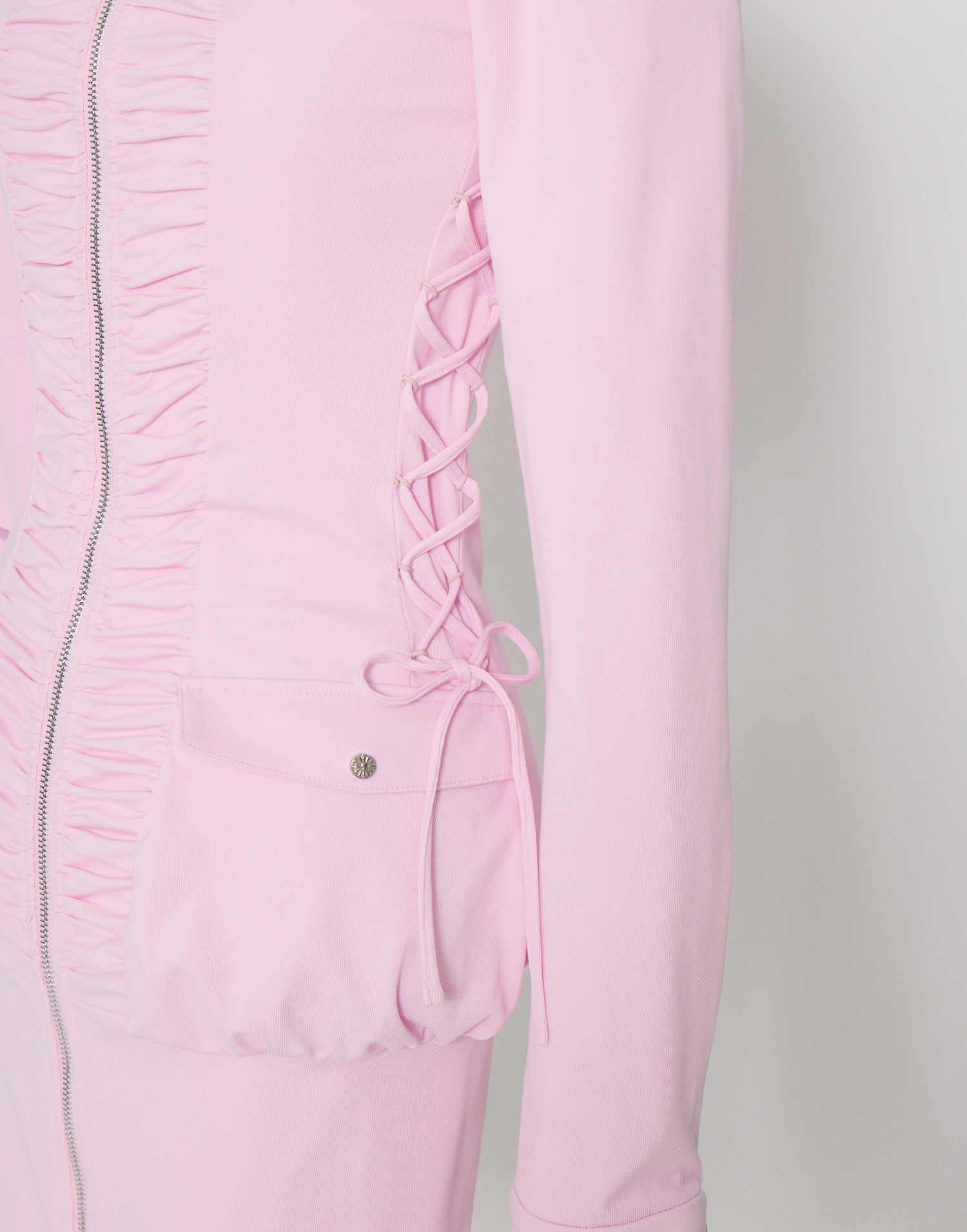 AVENCHUMU Zip-up shirt collar shirring one-piece