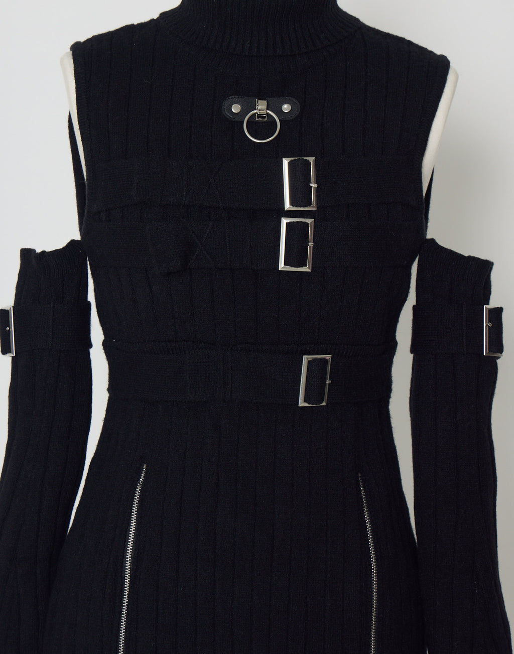 AVENCHUMU Belt & zip arm warmers knit one-piece