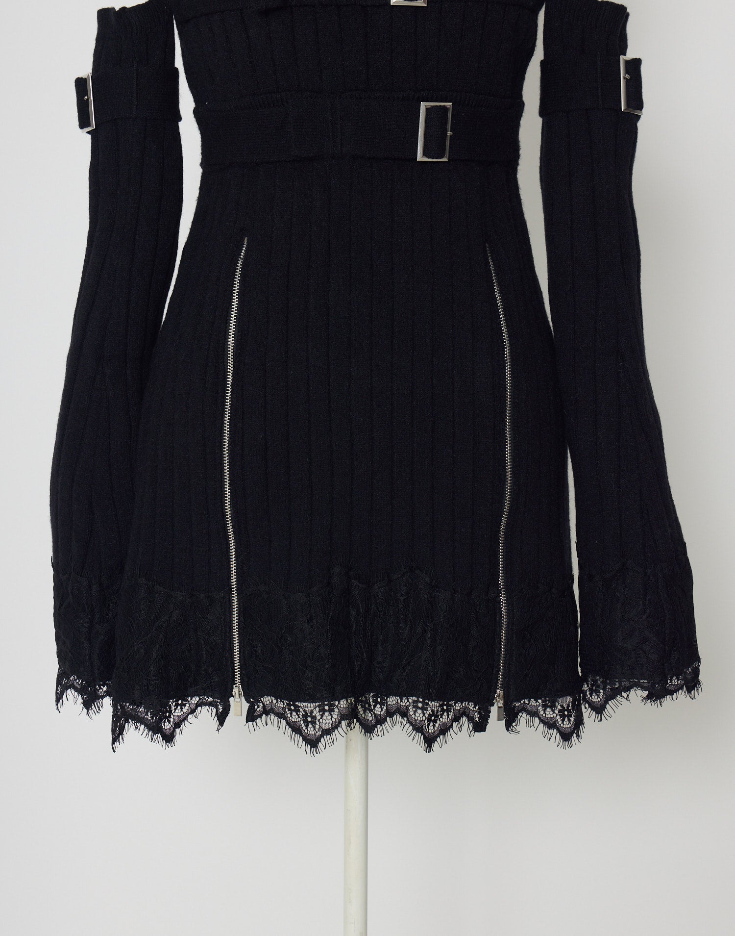 AVENCHUMU Belt & zip arm warmers knit one-piece