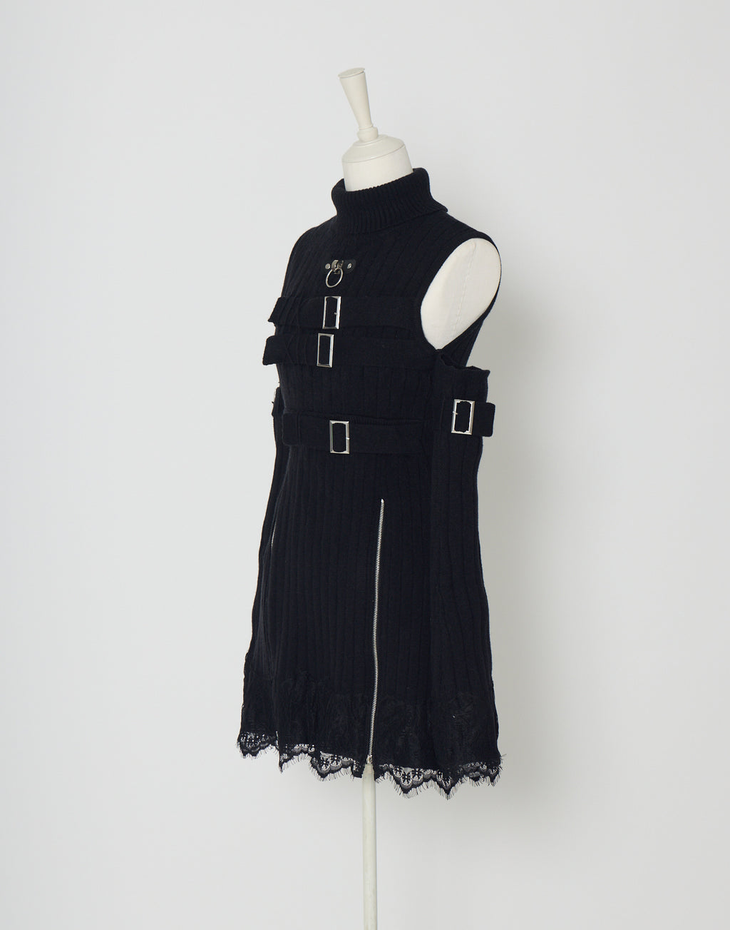 AVENCHUMU Belt & zip arm warmers knit one-piece