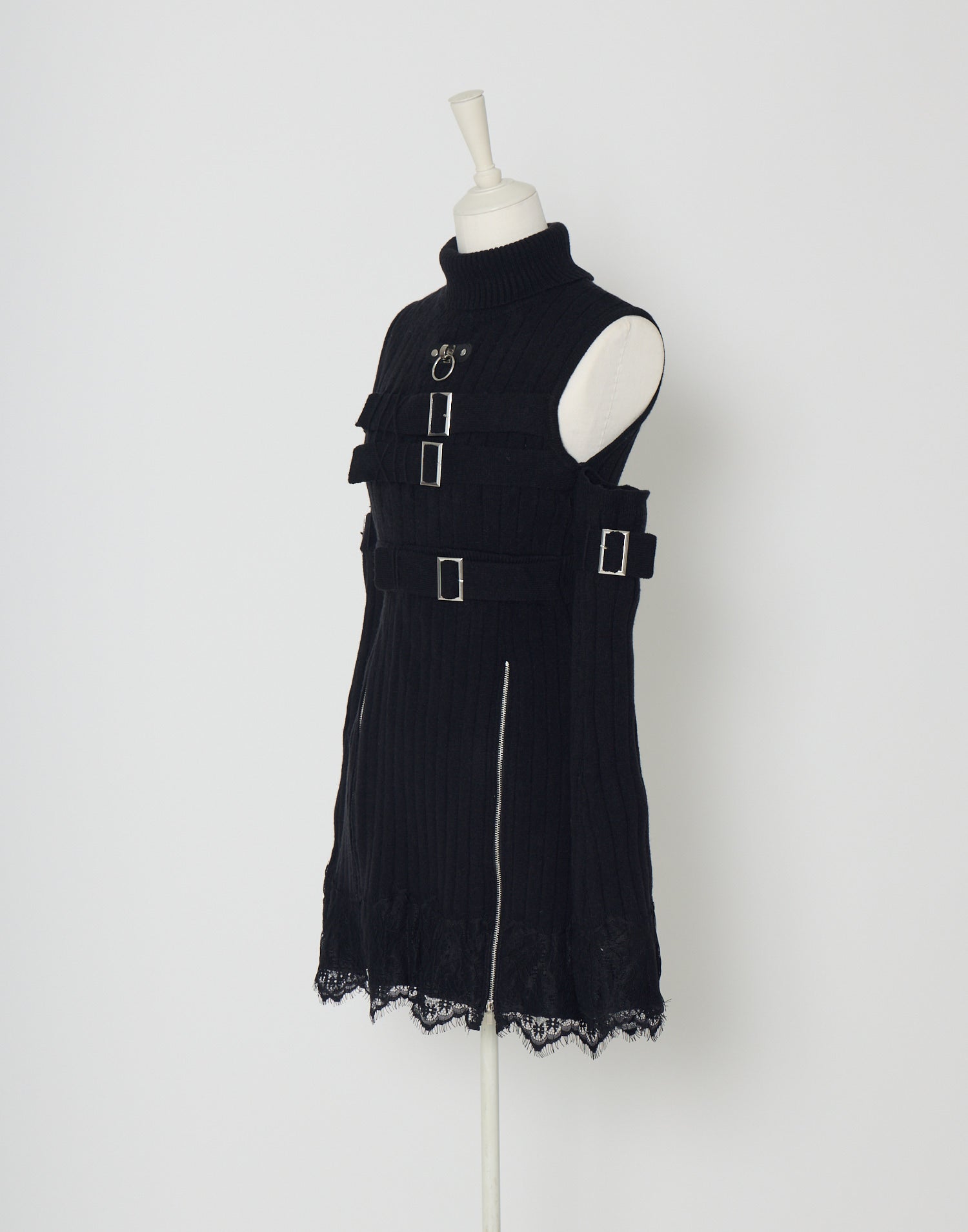 AVENCHUMU Belt & zip arm warmers knit one-piece