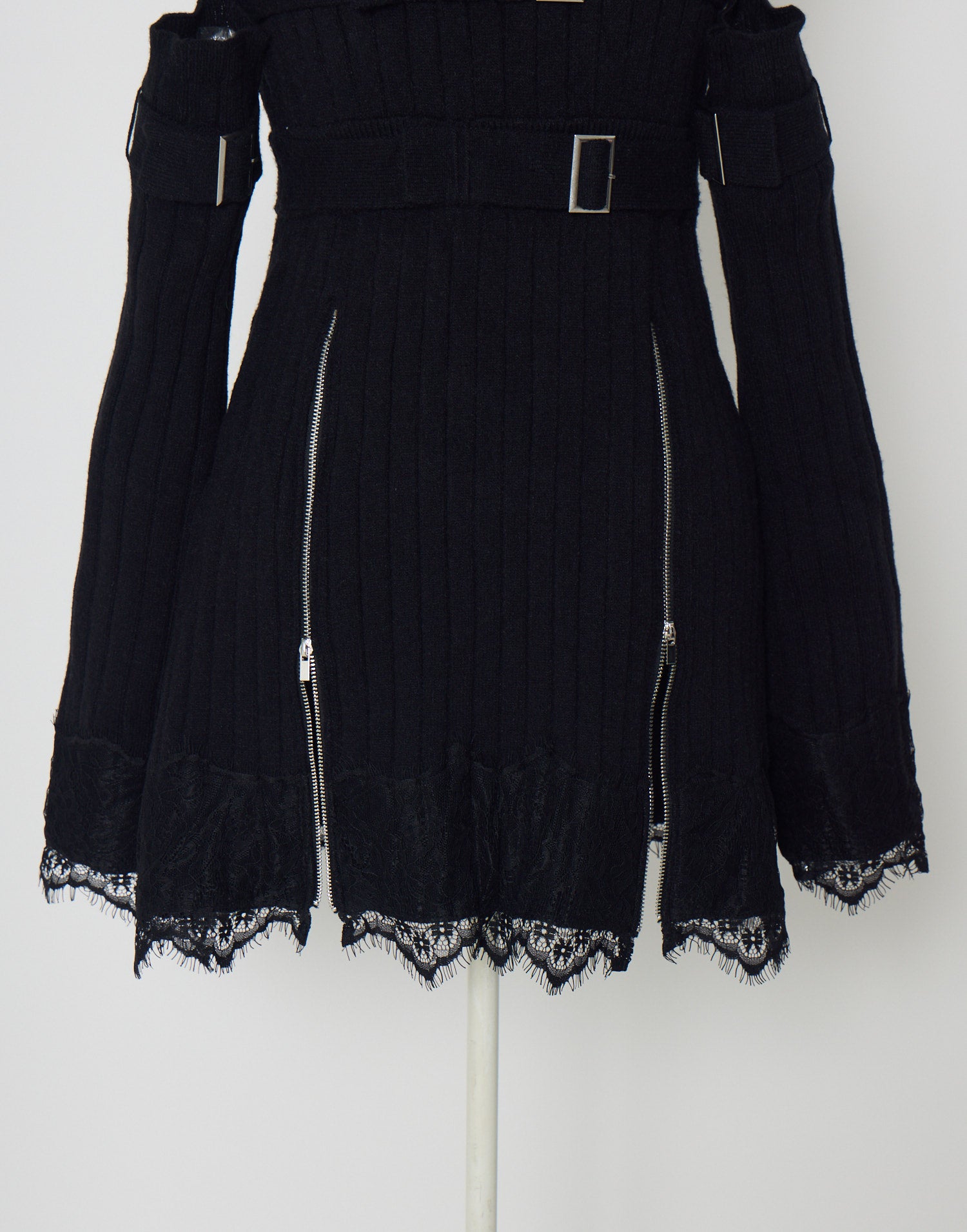AVENCHUMU Belt & zip arm warmers knit one-piece
