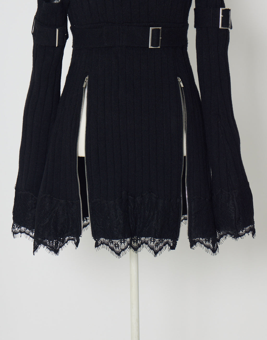AVENCHUMU Belt & zip arm warmers knit one-piece