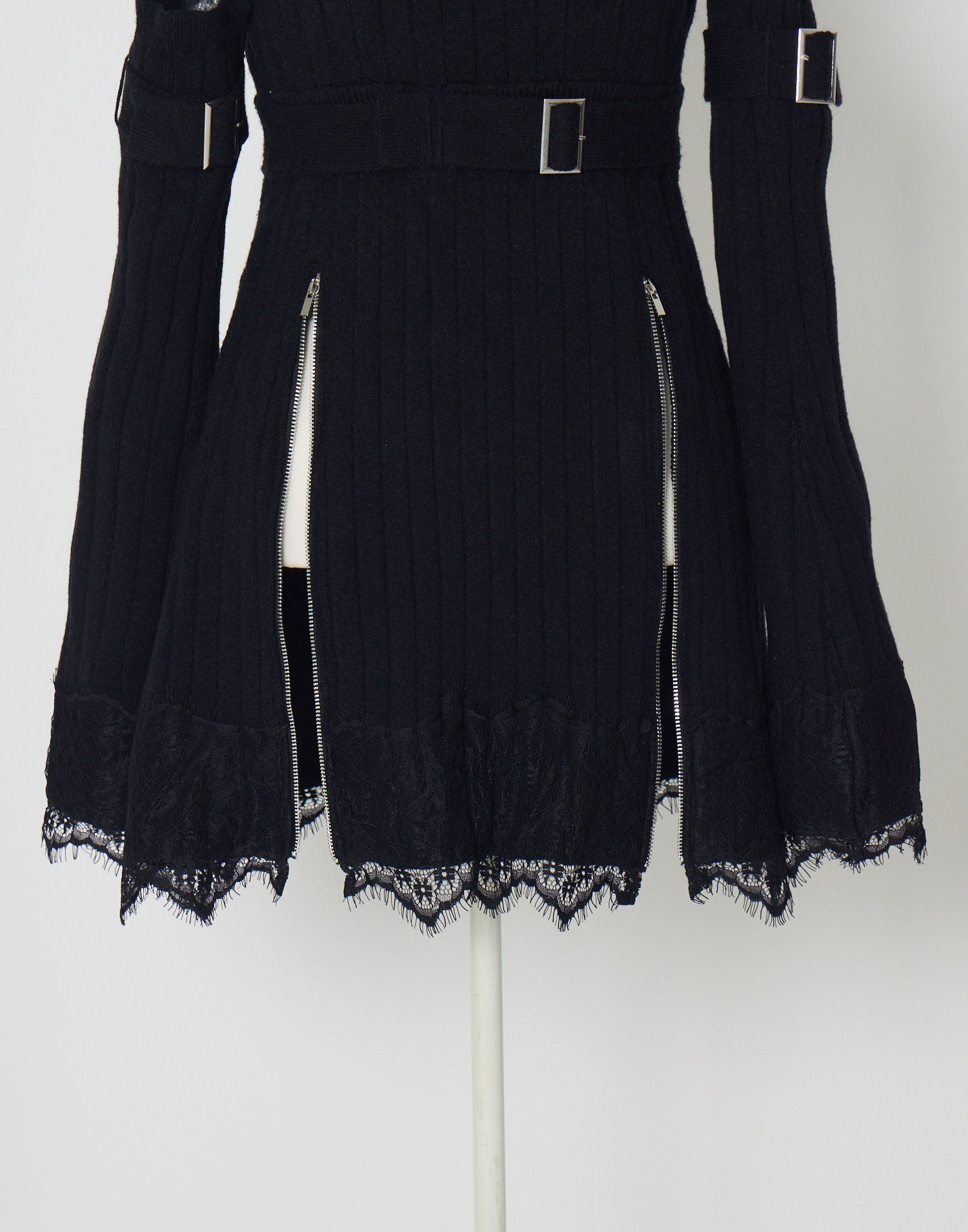 AVENCHUMU Belt & zip arm warmers knit one-piece