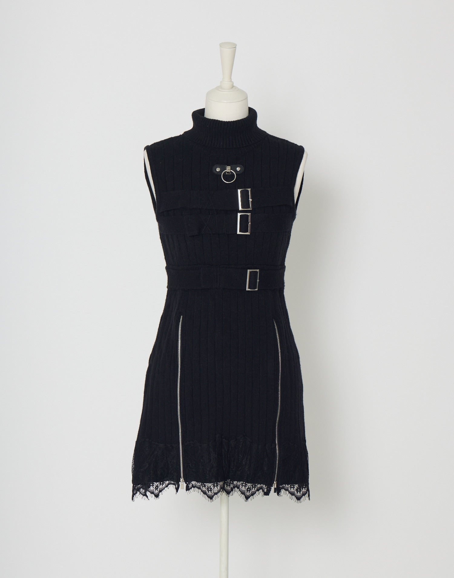 AVENCHUMU Belt & zip arm warmers knit one-piece