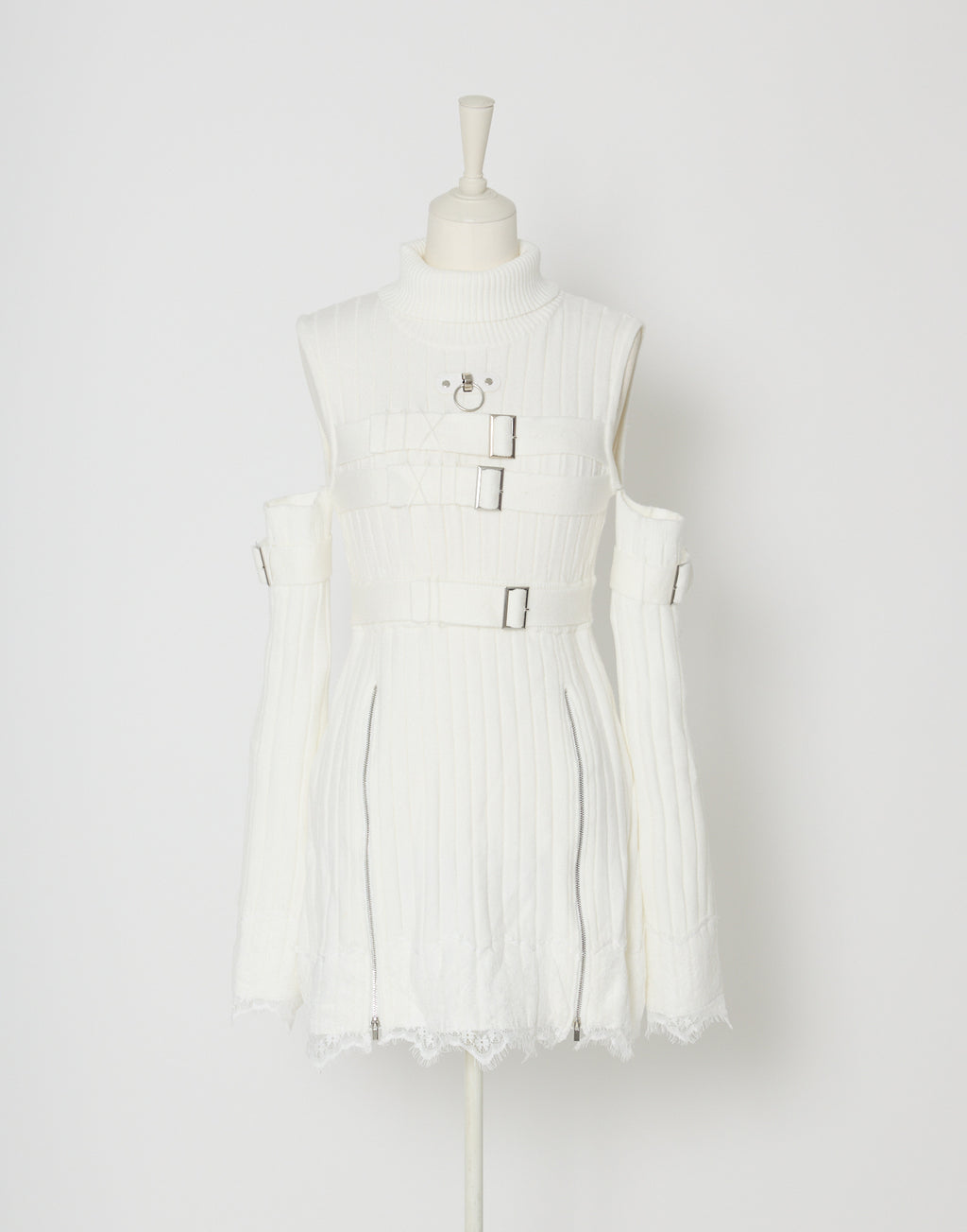 AVENCHUMU Belt & zip arm warmers knit one-piece