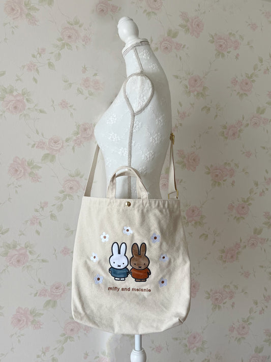miffy melanie and miffy Cotton Tote Bag