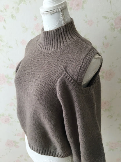 GRL Open Shoulder Sweater (Chocolate)
