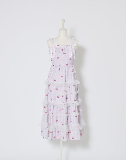 mellfy memory Sweet cherry long Dress