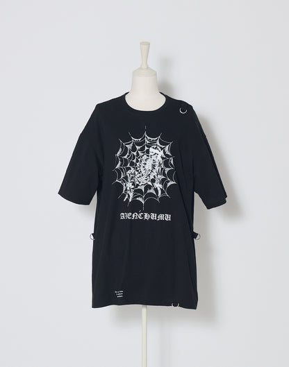 AVENCHUMU Skull illustration print studded cross t-shirt