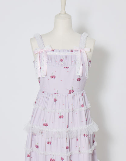 mellfy memory Sweet cherry long Dress