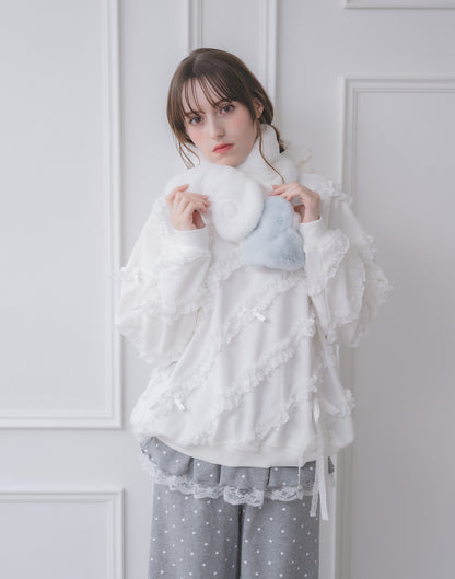 Lolime lacy ribbon sweatshirt