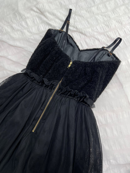 (27% OFF) one spo Eco Fur Tulle Mini Dress (Black)