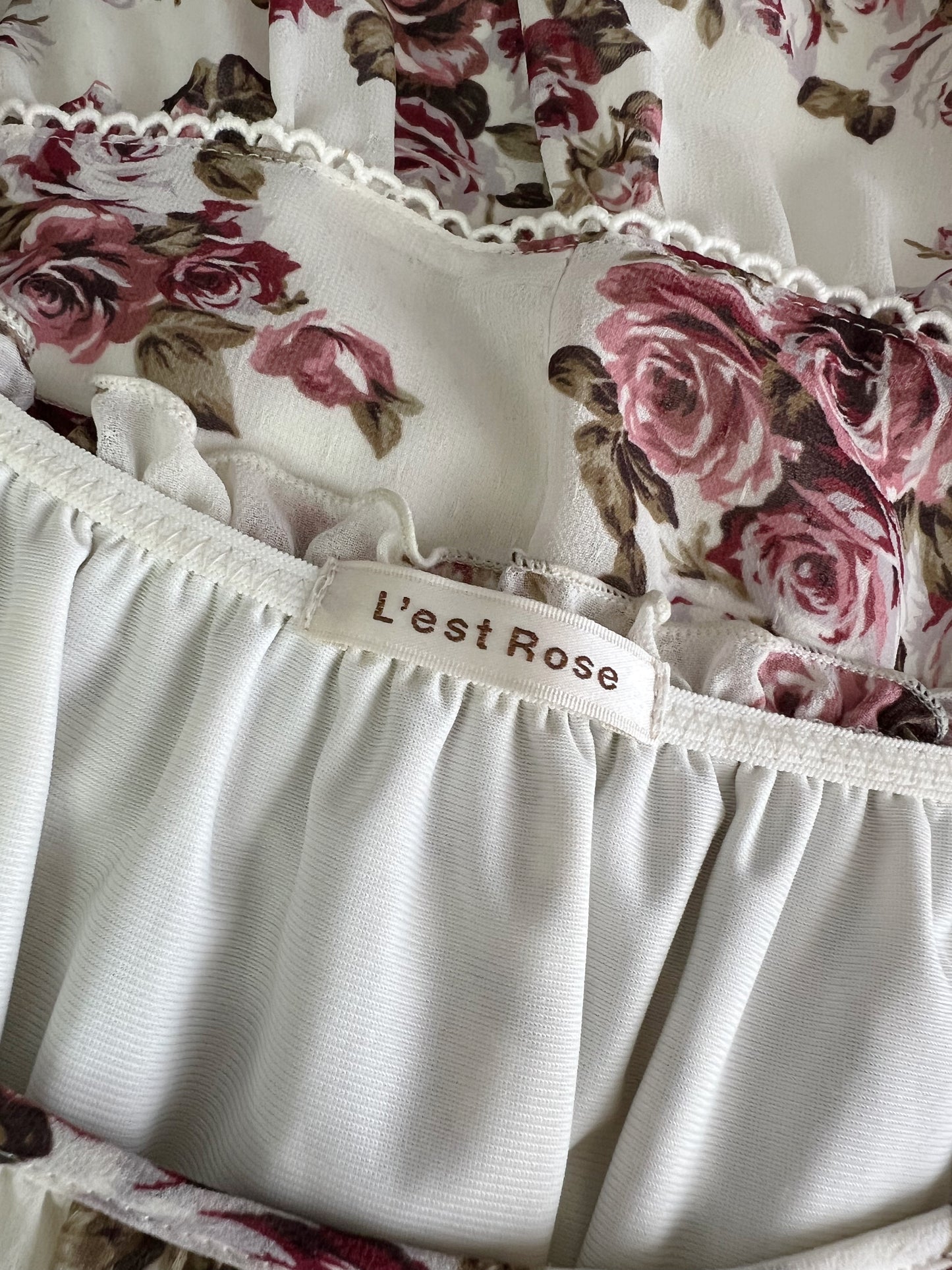 L’EST ROSE Classical Rose Chiffon Dress
