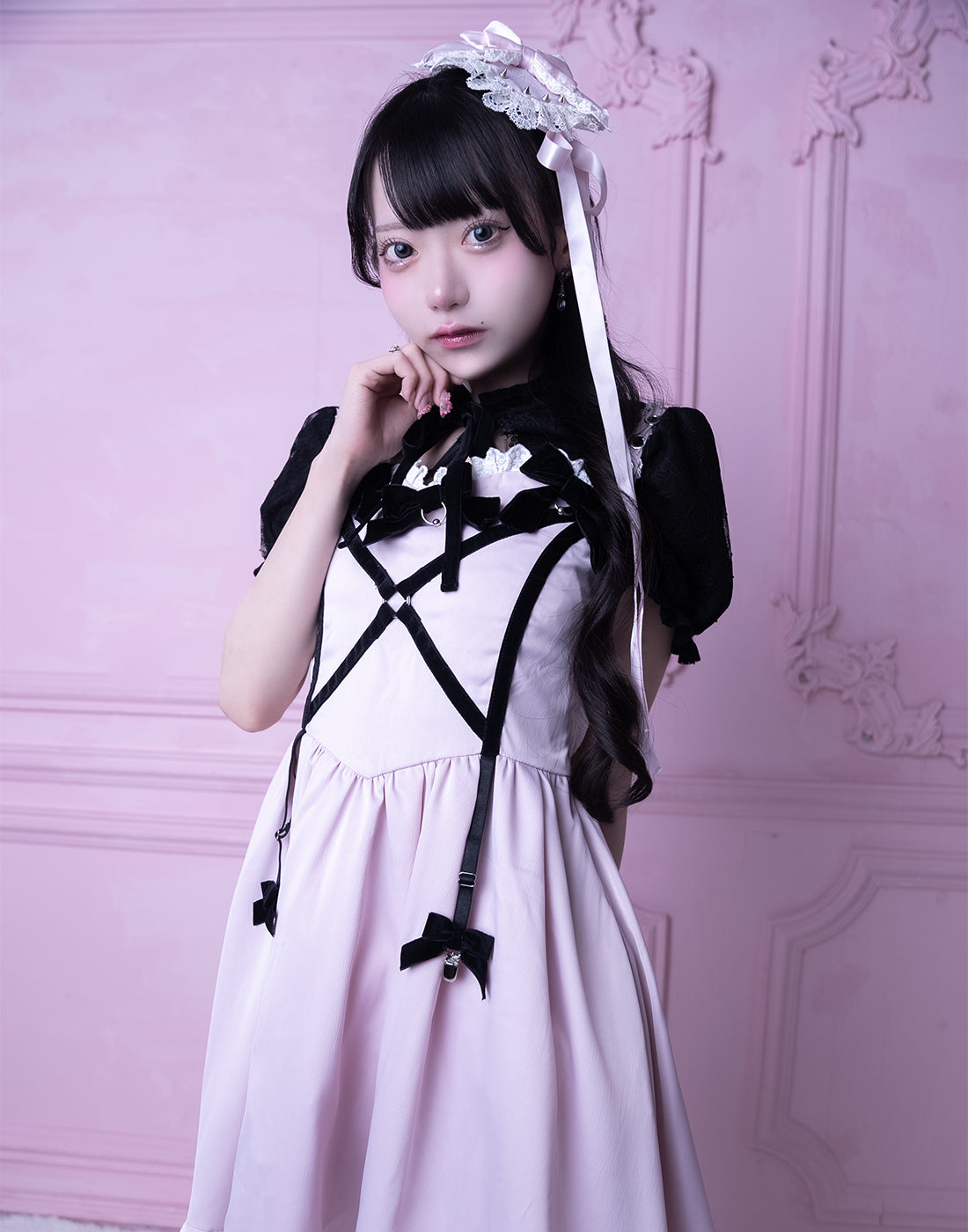 AVENCHUMU Back ruffle ribbon harness one piece