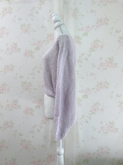 GRL Soft Loose Gyaru Sweater (Purple Pink)