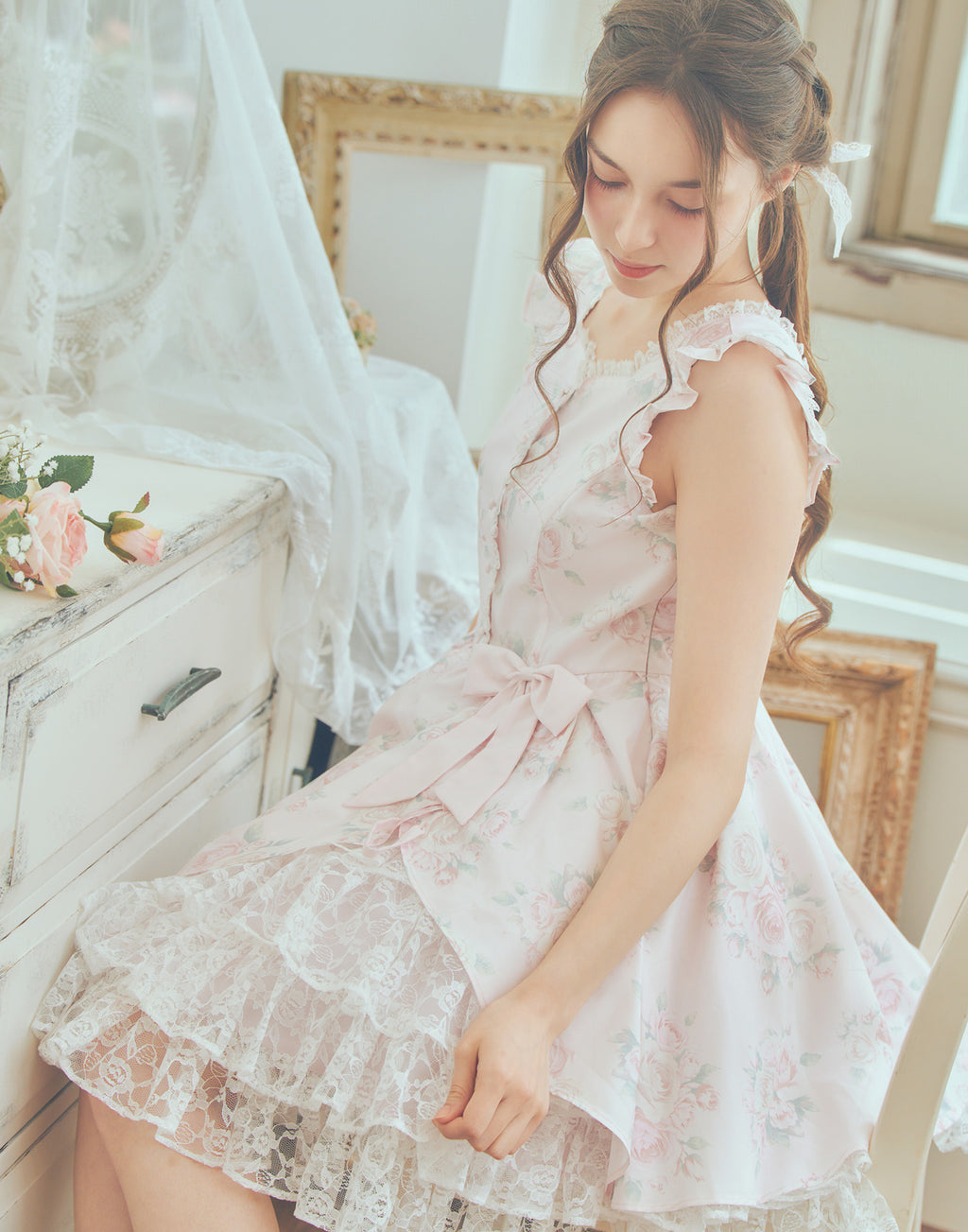 (Pre-order) mellfy memory Love in rosy rose onepiece