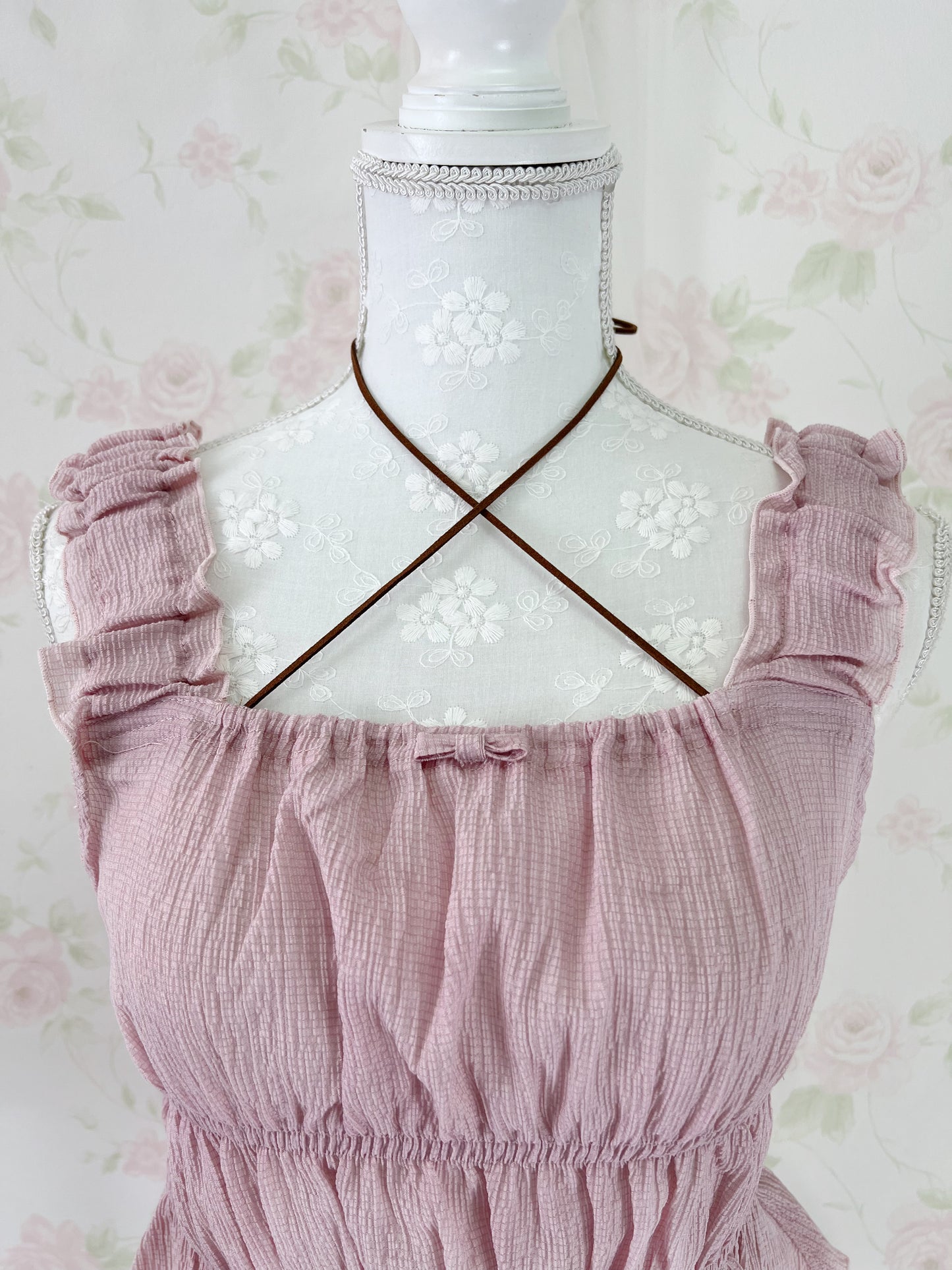 (Pre-order) MultiPal Store Original Suede Cross Shoujo Top (Pink)