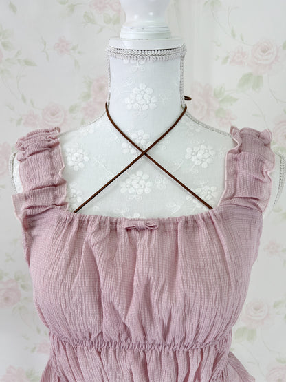(Pre-order) MultiPal Store Original Suede Cross Shoujo Top (Pink)