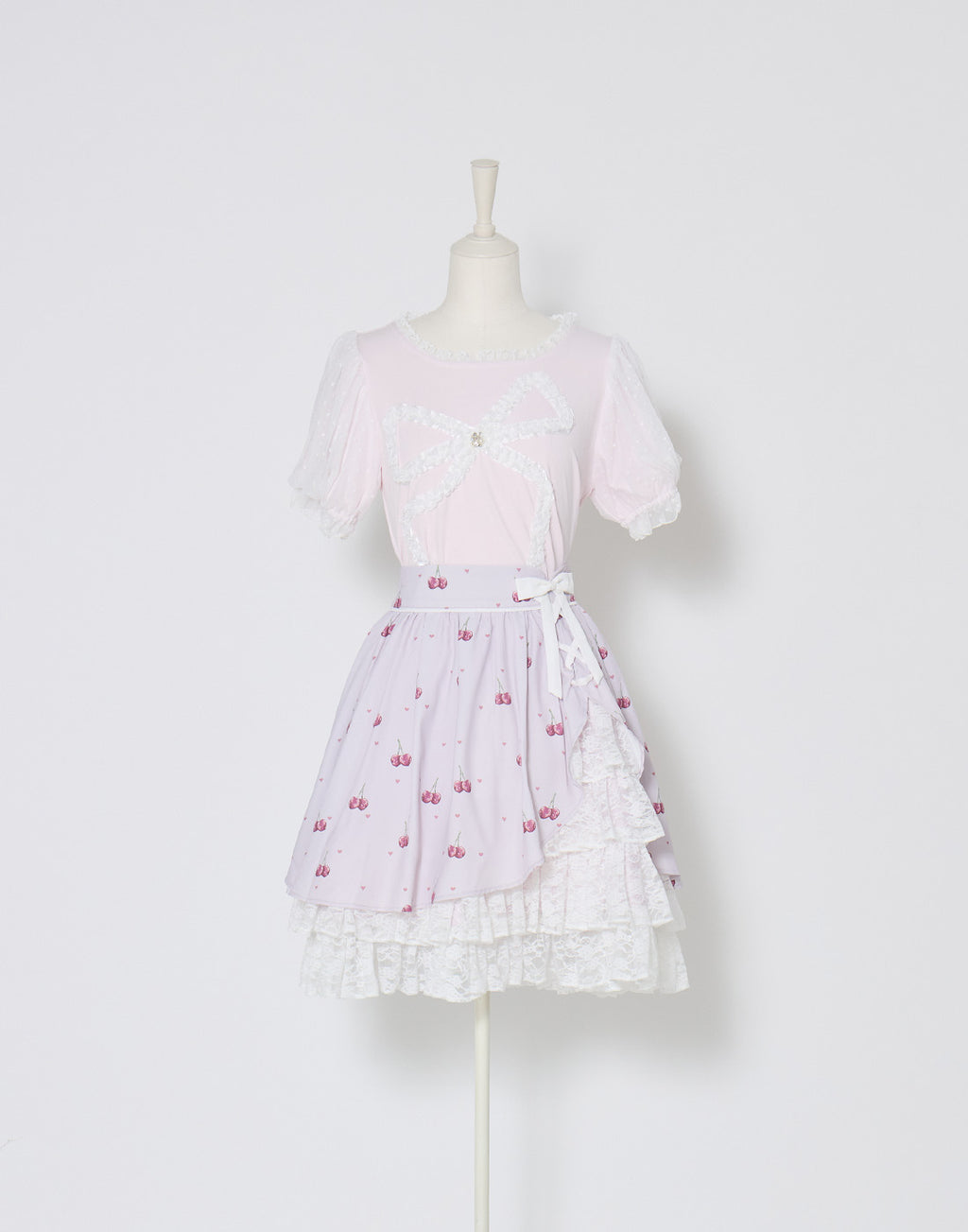 mellfy memory Sweet cherry lace frill Skirt
