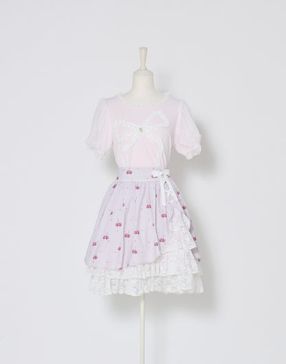 mellfy memory Sweet cherry lace frill Skirt