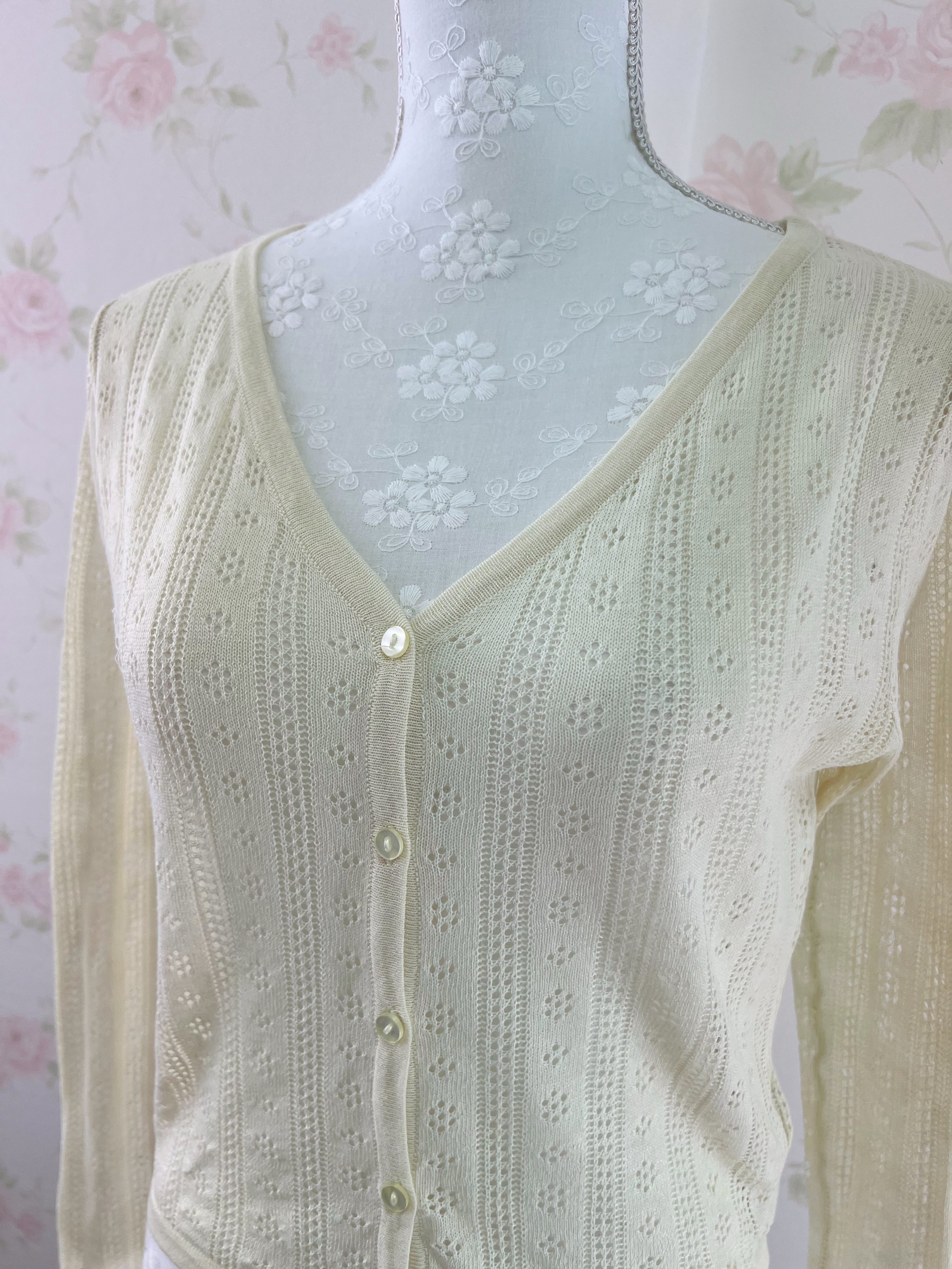 V Neck Shoujo Cardigan (Butter Yellow)