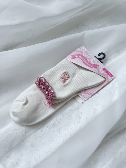 My Melody One Point Embroidery Socks
