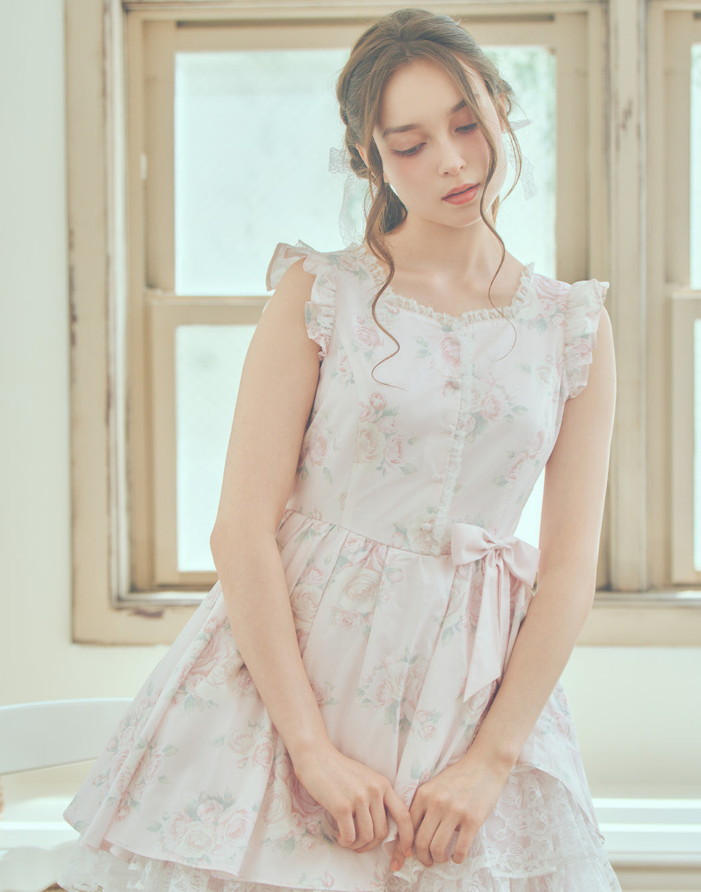 (Pre-order) mellfy memory Love in rosy rose onepiece
