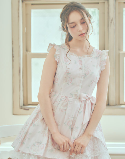 (Pre-order) mellfy memory Love in rosy rose onepiece