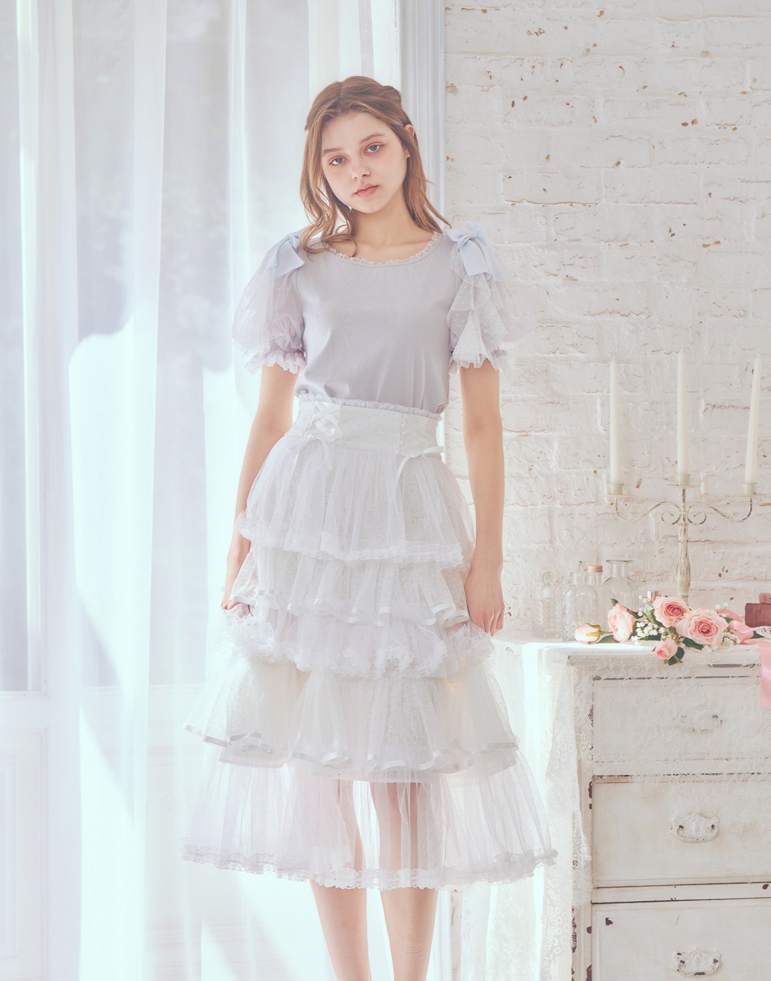 mellfy memory Melty ribbon puff tops