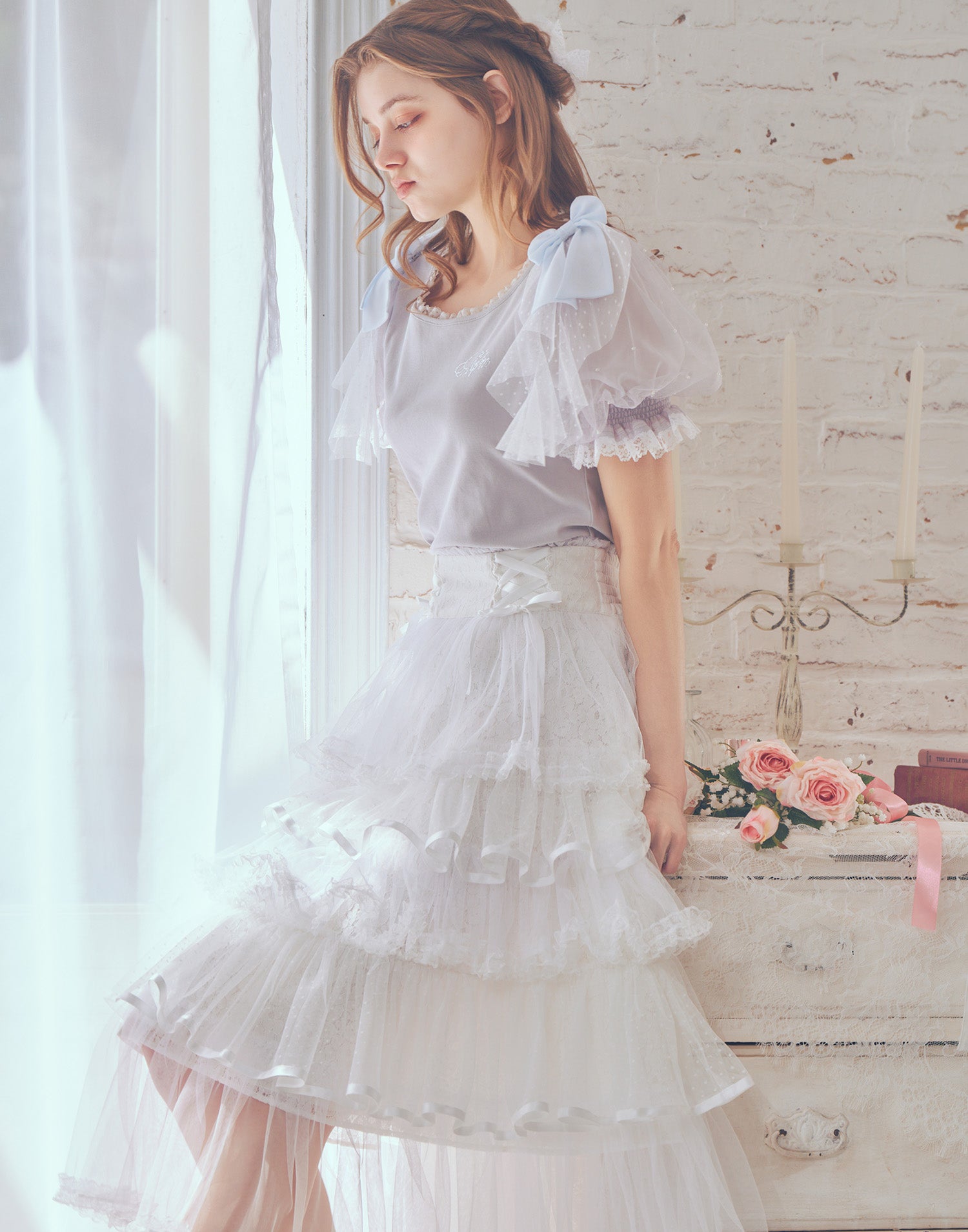 mellfy memory Melty ribbon puff tops
