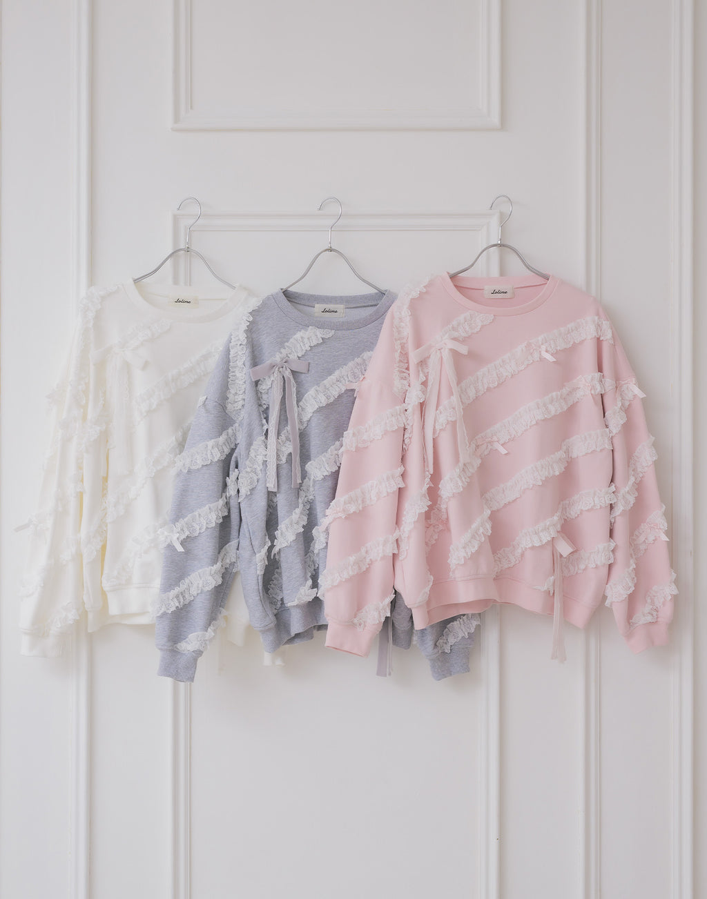 Lolime lacy ribbon sweatshirt