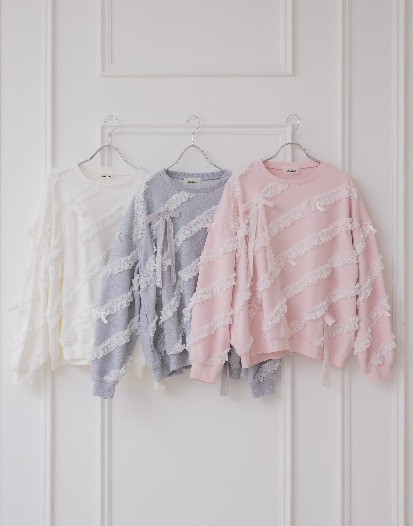Lolime lacy ribbon sweatshirt