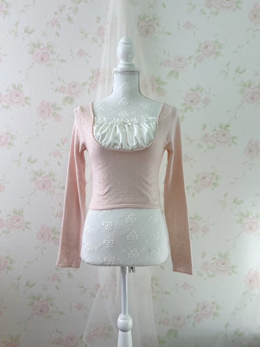 GRL Milkmaid Soft Long Sleeved Top (Pink)