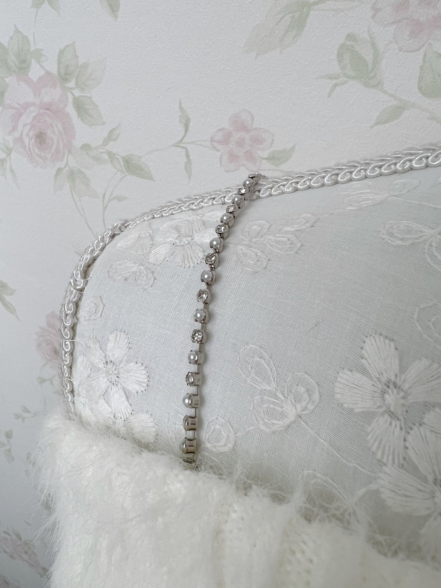 one after another NICE CLAUP Off Shoulder Pearl Sweater (Ivory)