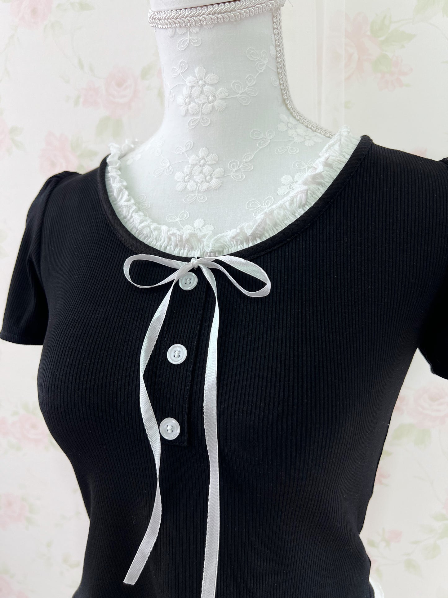 GRL Ruffled Lined Shoujo Top (Black)