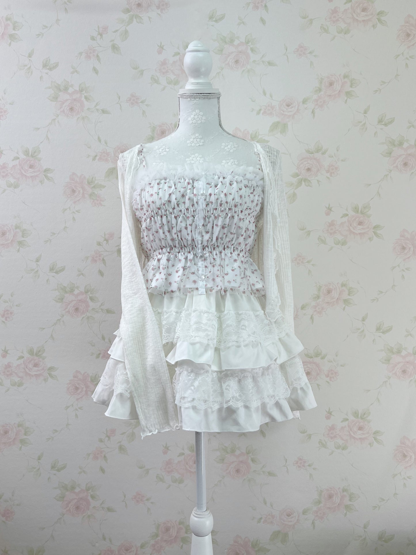 GRL Tulle Floral Top