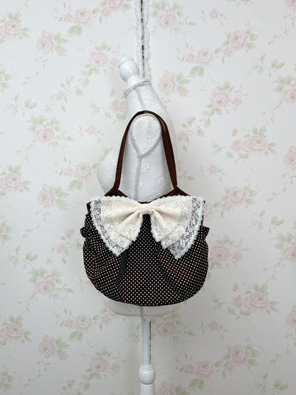 Kirallum Tokyo Handmade Polka Dot Balloon Bag (Chocolate)