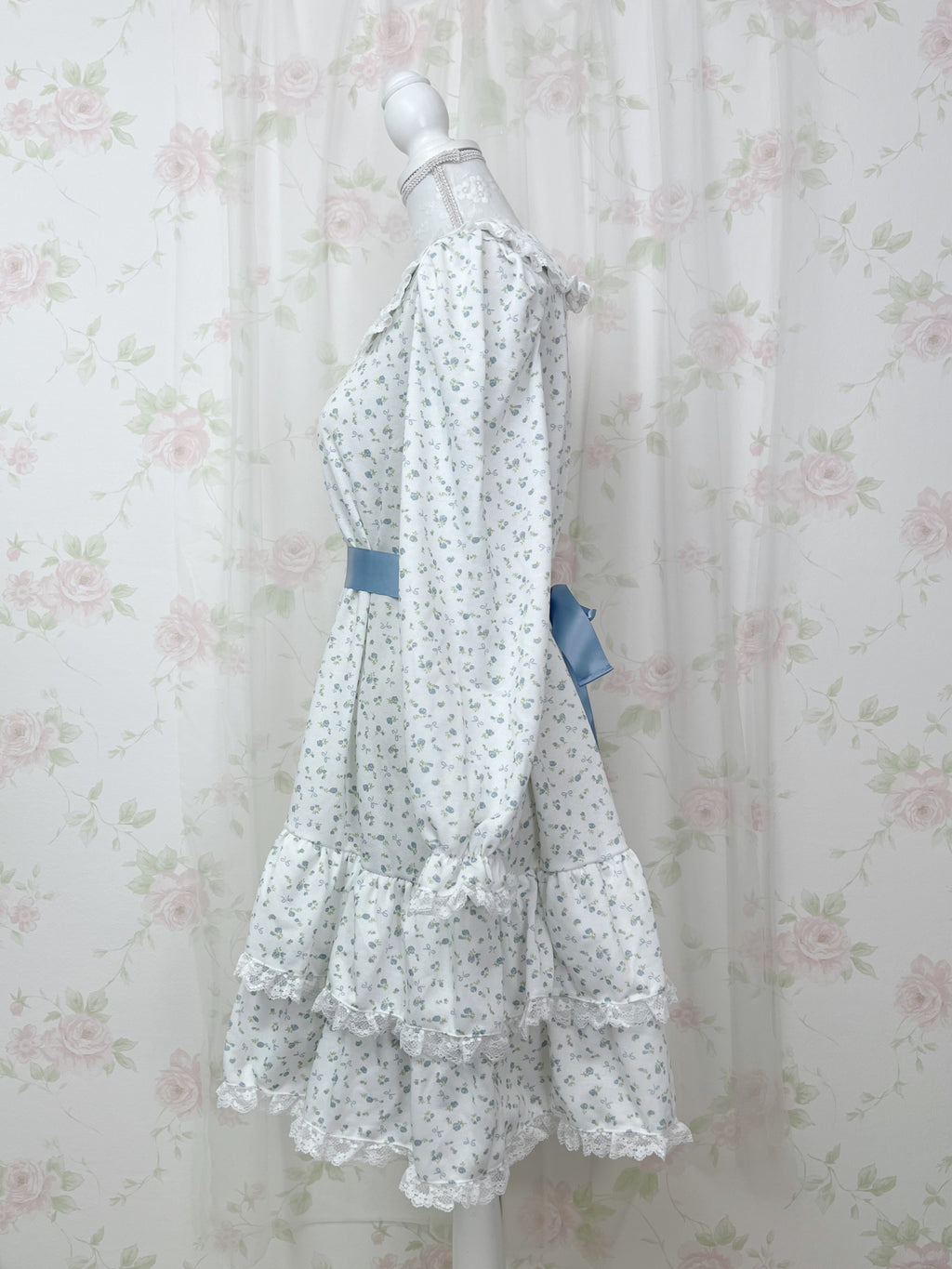 majoretty Petite Floral Tiered Dress (Blue)