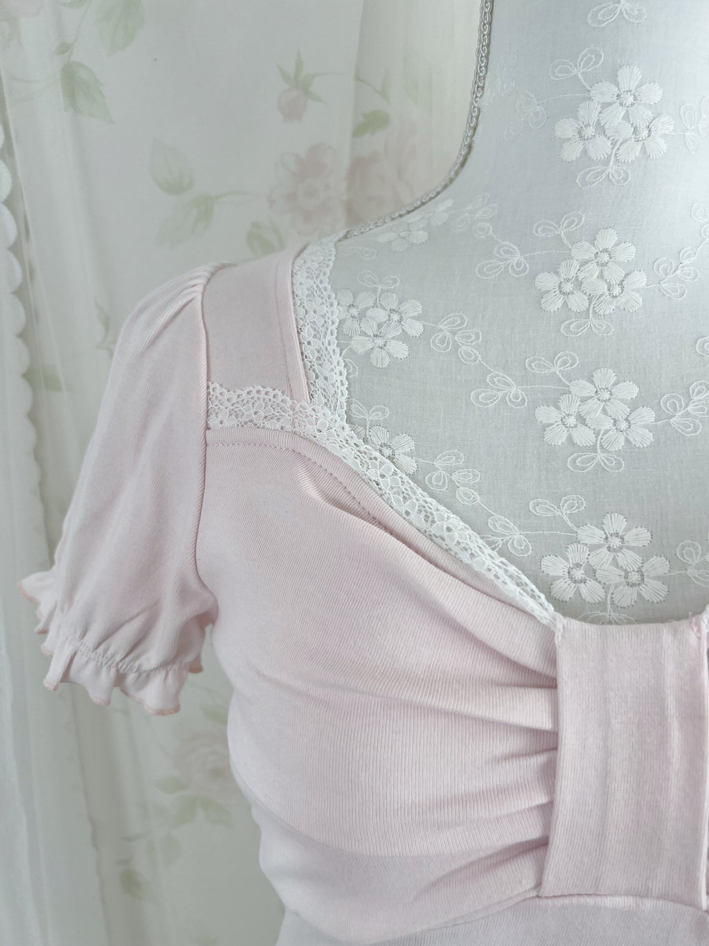 Cotton Big Bow T-Shirt (Baby Pink)