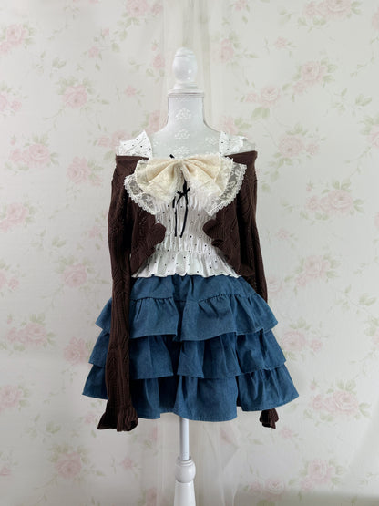 Olive des Olive Side Tiered Denim Skirt