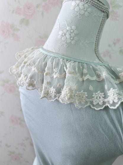 earth music & ecology Lacy Collar Tank Top (Mint Green)