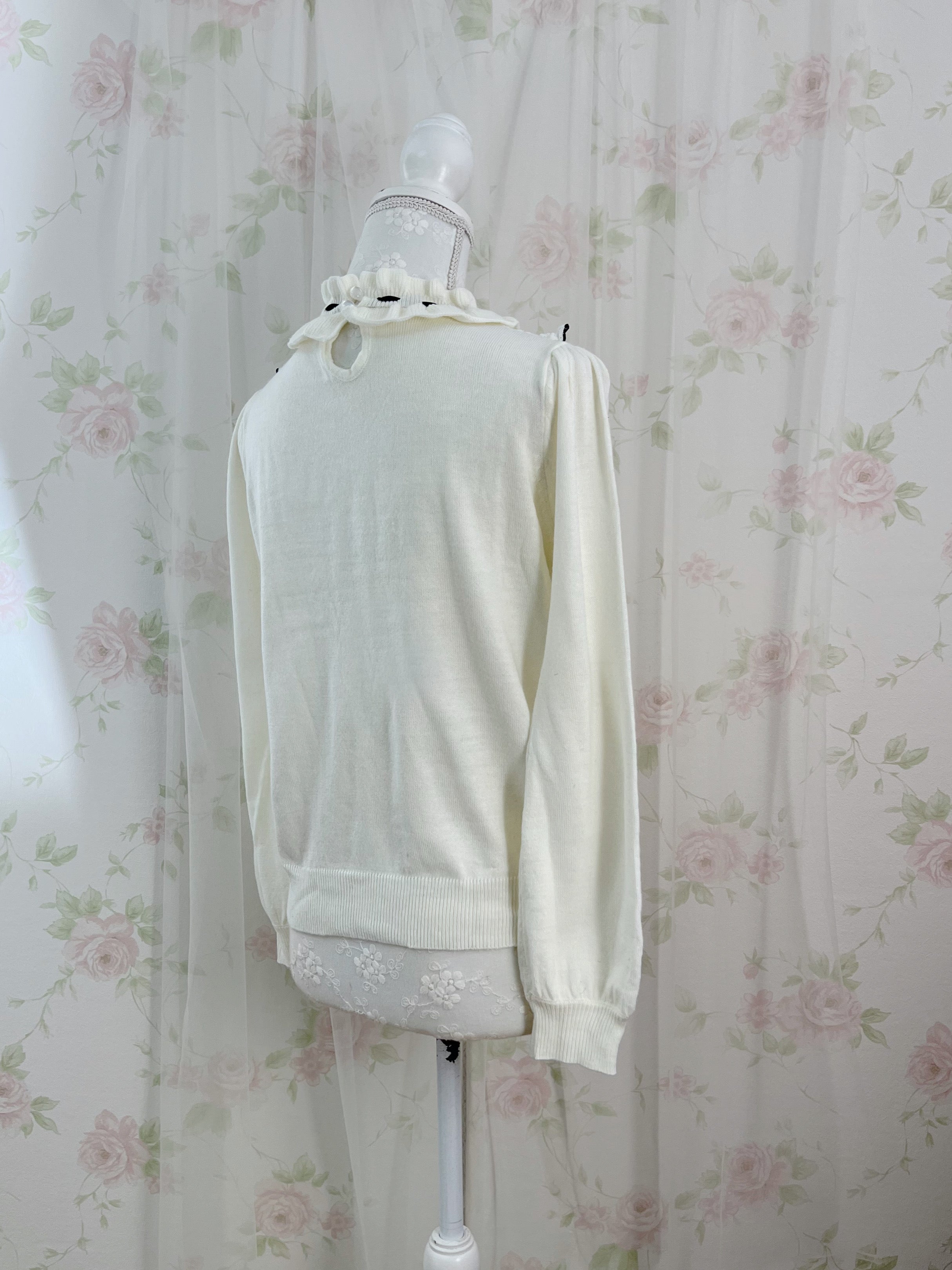 Secret Honey Lace Front Dolly Knit Top (Ivory)
