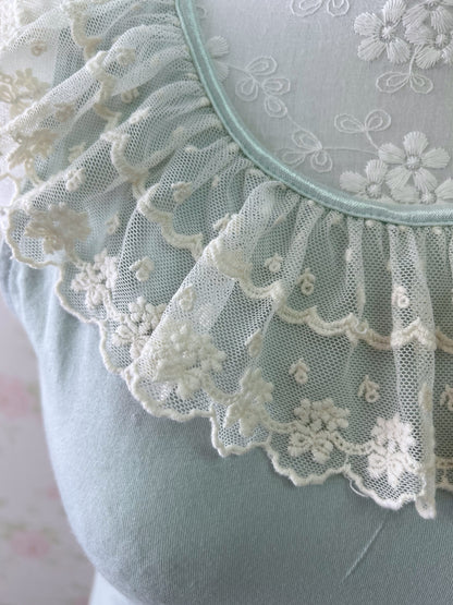 earth music & ecology Lacy Collar Tank Top (Mint Green)
