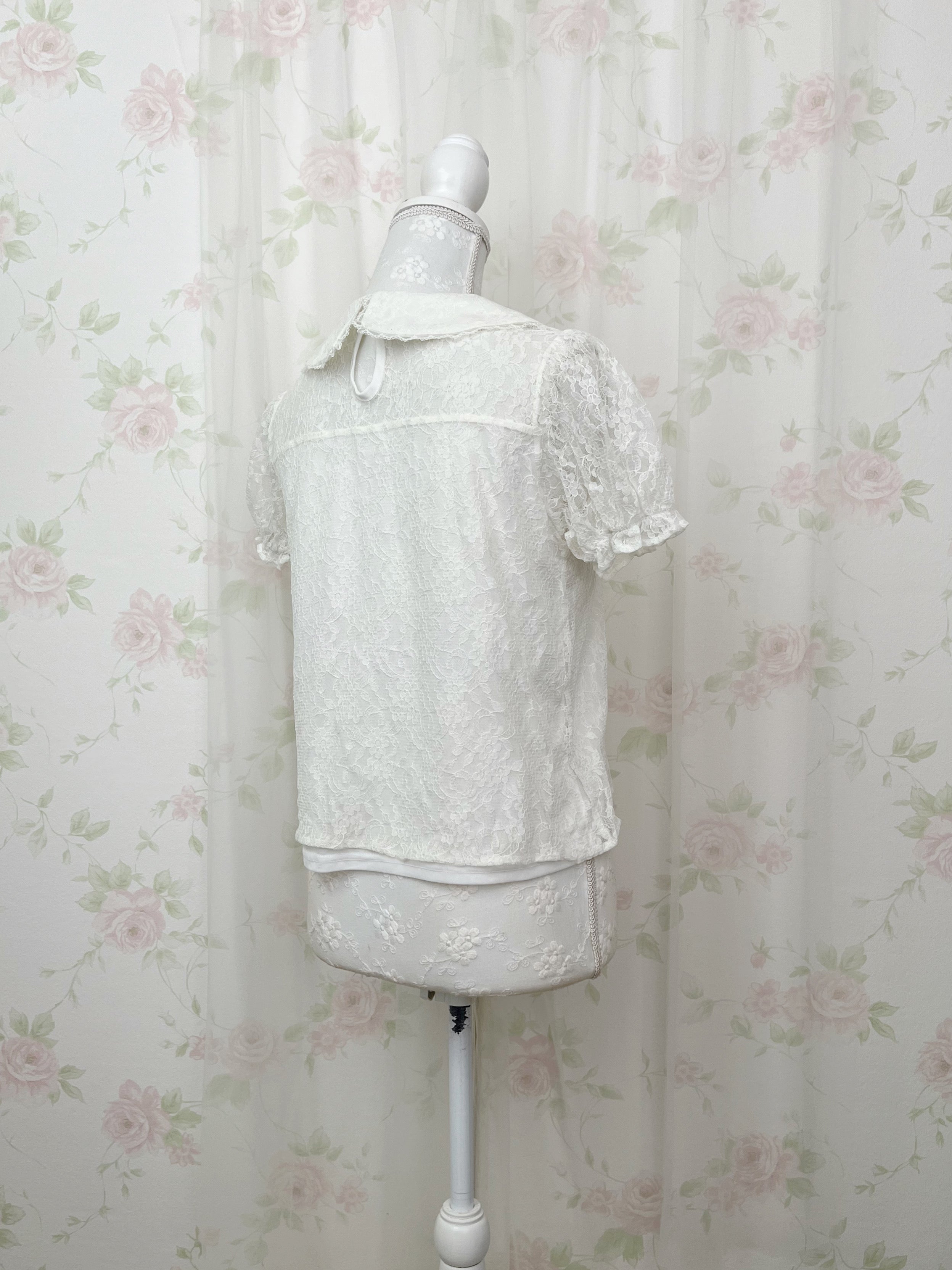 Honey Cinnamon Lace Blouse (Ivory)